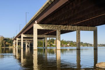 East Channel Bridge over I-90 in the eastern suburbs of Seattle Washington