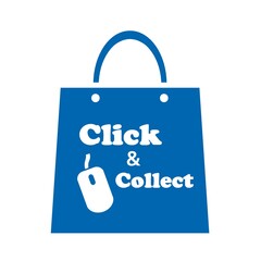 Click & collect, achat en ligne à emporter, bleu