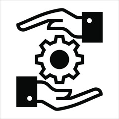 engineering, solution black filled vector icon isolated