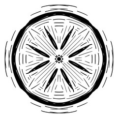 Vector seamless pattern tile - hand drawn decorative symmetrical element