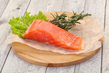 Piece of raw salmon
