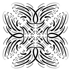 Vector seamless pattern tile - hand drawn decorative symmetrical element
