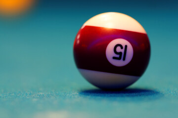 Snooker balls on a table