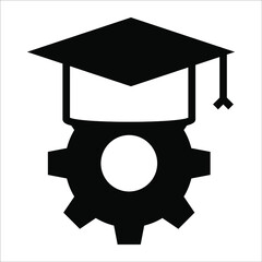 knowledge management black filled vector icon isolated