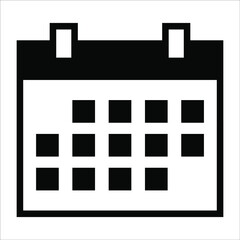 calendar, planner black filled vector icon isolated