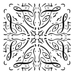 Fototapeta premium Vector seamless pattern tile - hand drawn decorative symmetrical element