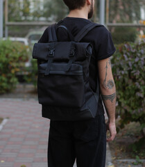 black backpack