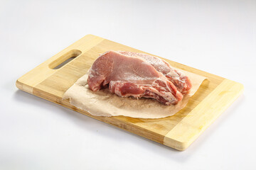 Raw pork steak for cooking