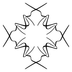 Vector seamless pattern tile - hand drawn decorative symmetrical element