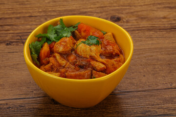 Chicken with oyster sauce and vegetables