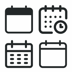 Collection of calendar icon vector isolated on white background. EPS 10 file with png and transparent file.