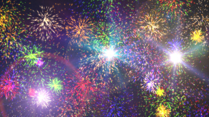 Obraz na płótnie Canvas fireworks color illustration isolated on black background