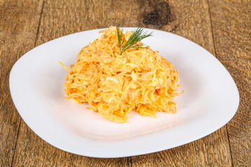 Vegetarian carrot salad with mayonnaise