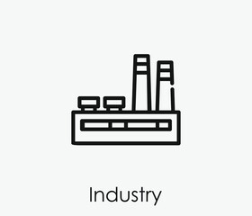 Naklejka premium Industry vector icon. Editable stroke. Linear style sign for use on web design and mobile apps, logo. Symbol illustration. Pixel vector graphics - Vector