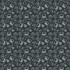 illustration of a gadget doodle on a gray background