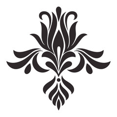 Damask central element isolated. Vector damask illustration.