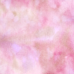 Blurred soft pink watercolor background for design elements and backdrops with deeper shades of rose pink and hints of brown.  Hand painted illustration.