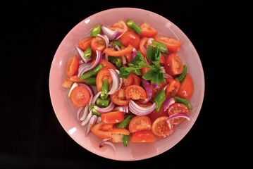salad with tomatoes and cucumbers