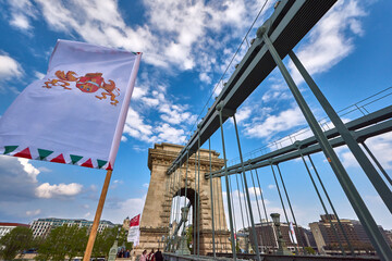 View of the Iron Bridge in Budapest