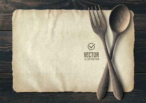 Wooden spoon. Vector Illustration
