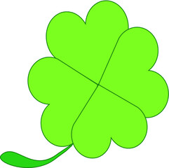 Green four-leaf clover patrics day St. Patrick's Day related icon Vector