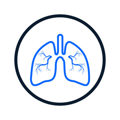 Creative Human lungs icon vector in circle