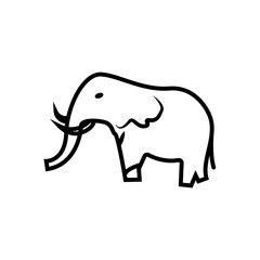 Elephant icon line style vector