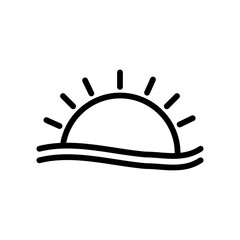 sunrise icon line style vector for your web, mobile app logo UI design