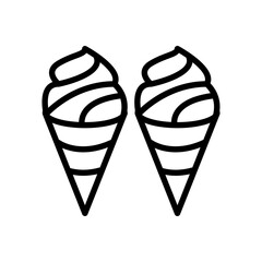 ice cream icon line style vector for your design element