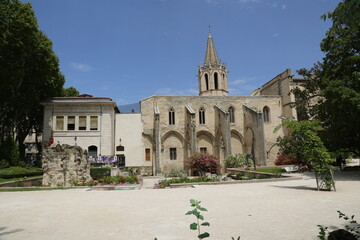  the old French city of Avignon near pope palace in Avignon, france