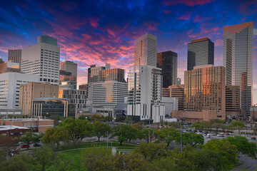 Fototapeta na wymiar Houston, TX at Sunset