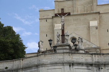 Crucifix near pope palace in Avignon, france