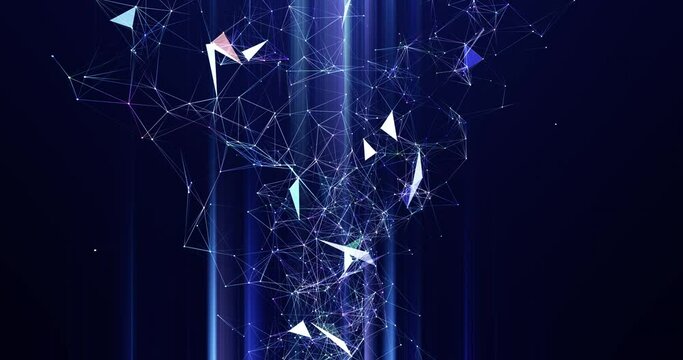 Geometric abstract background with connected line and dots. Animation background shapes loop