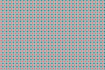 Figuras geométricas en colores rosa y azul sobre fondo blanco