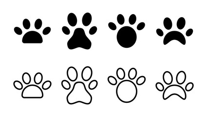 Fototapeta na wymiar Paw icon set. paw print icon vector. dog or cat paw