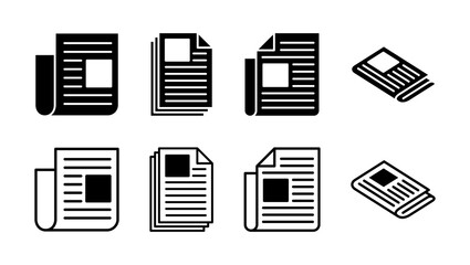 Newspaper icon set. news paper vector sign