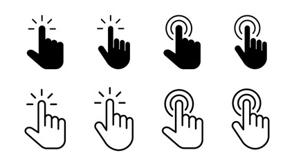 Fototapeta premium Hand cursor icon set. cursor icon vector. hand cursor icon click