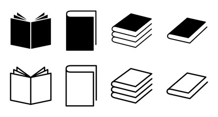 Book icon set. open book icon vector. ebook icon