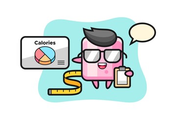 Illustration of marshmallow mascot as a dietitian