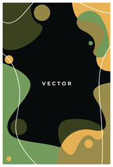 Vector abstract creative background in minimal trendy style with copy space for text and modern art shapes, digital collage, horizontal design template for social media and websites