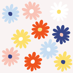 Spring flower pattern vector illustration.