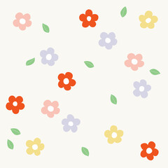 Fototapeta na wymiar Spring flower pattern vector illustration.