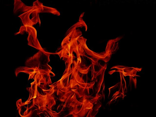 Abstract blaze fire flame texture for banner background.Strange shape bonfire.