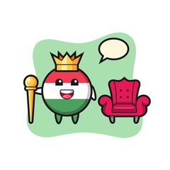 Mascot cartoon of hungary flag badge as a king