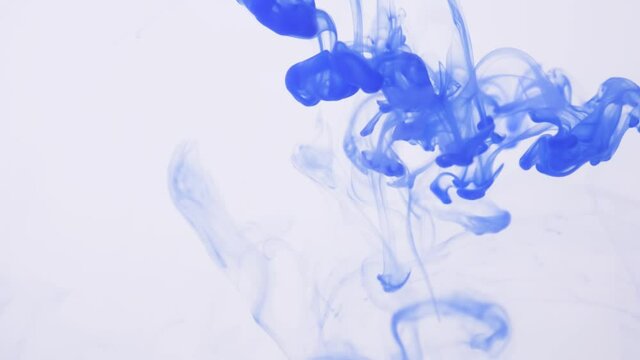 drop blue ink paint in water 