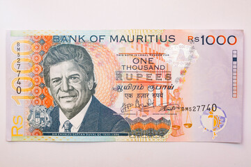 Rs1000 Mauritian note.