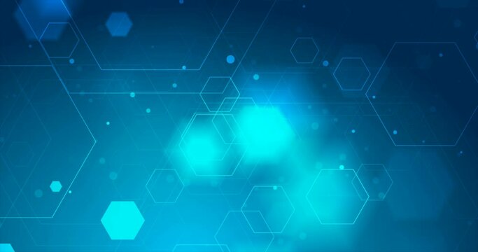 Bright blue abstract geometric technology motion background. Seamless looping. Video animation 4K 4096x2160
