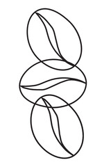 Coffee Beans line illustration. Flat vector.