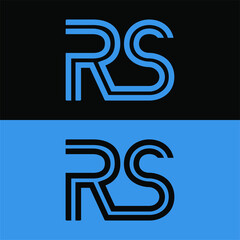 Creative, simple Initial letter RS strip logo template in flat design monogram illustration