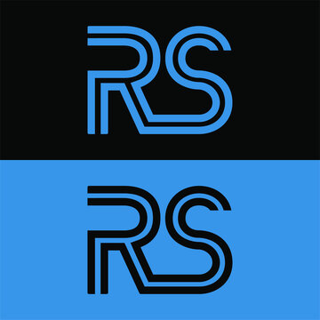 Creative, simple Initial letter RS strip logo template in flat design monogram illustration